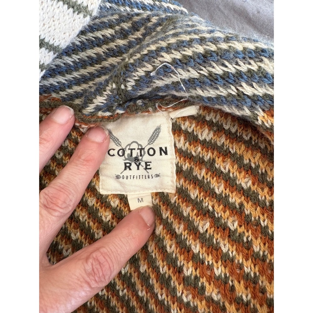 Cotton & Rye Outfitters Southwestern Cardigan Blue Orange Aztec Concho Sweater M - Picture 4 of 7